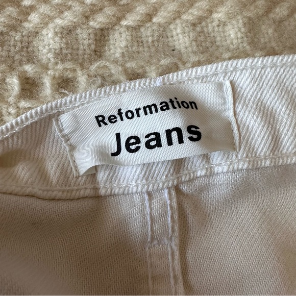 Reformation Julia High Rise Cigarette Jean Ivory Destroyed 27 - Picture 7 of 11